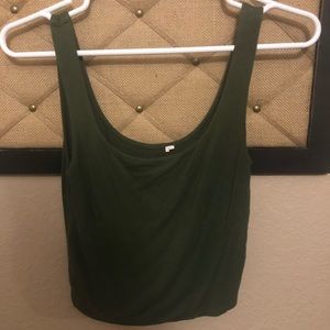 Crop Top Tank- Forest Green